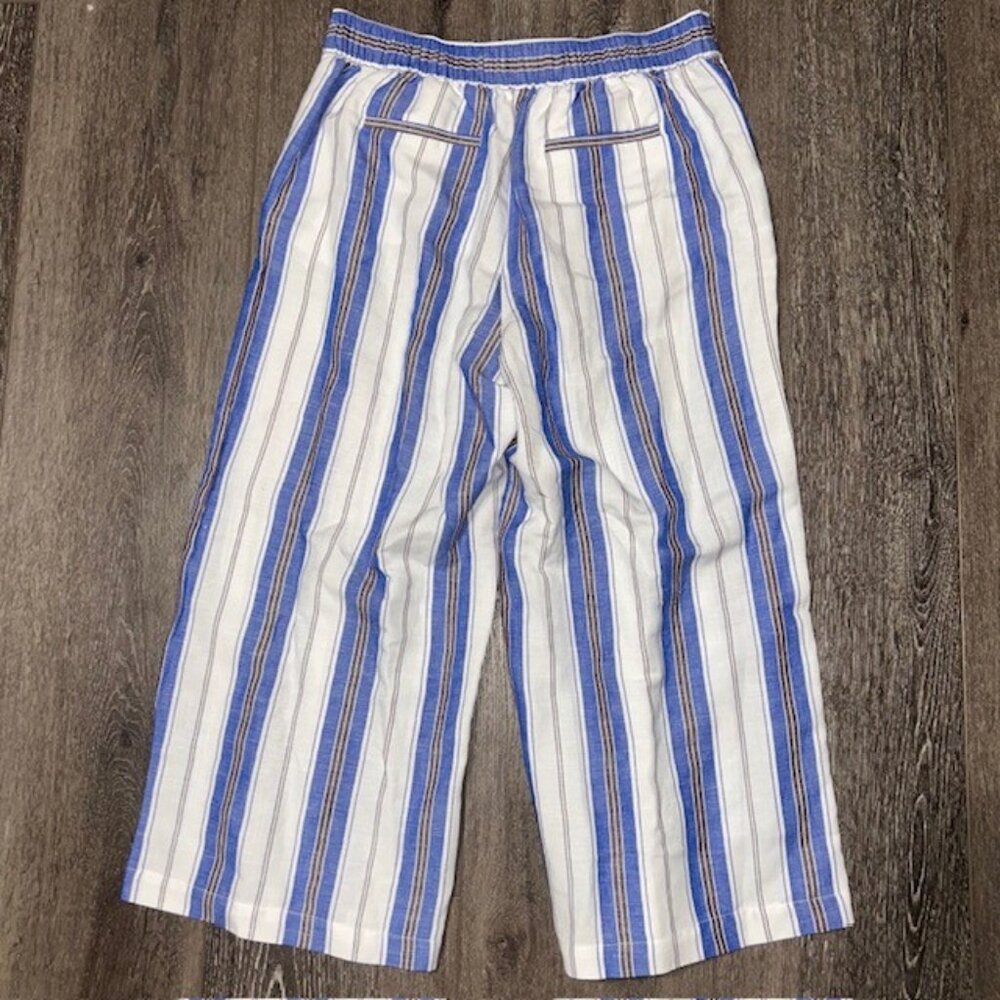 Loft Womens Striped Elastic Waist Pants MP Size Medium Petite NWT NEW - Picture 4 of 5